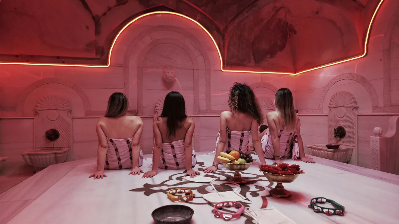 Traditional hammam experience near Sultanahmet with marble slab and foam massage