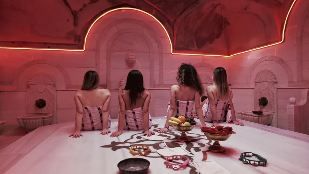 Foam massage in a private hammam suite in Istanbul at Victory Spa
