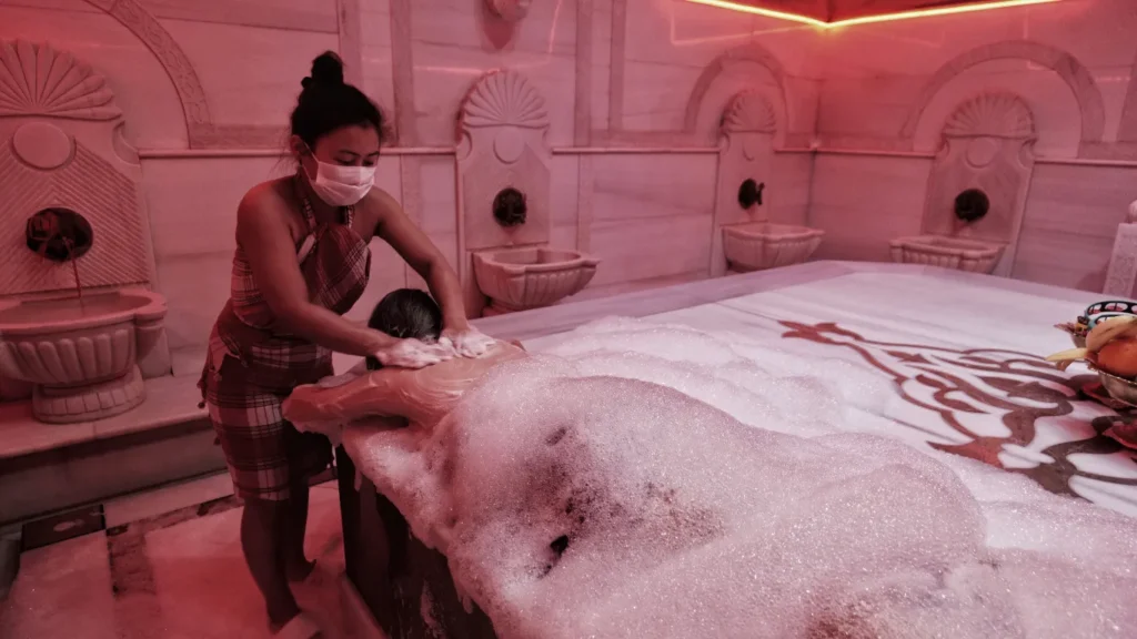 Couples enjoying private hammam at Victory Spa