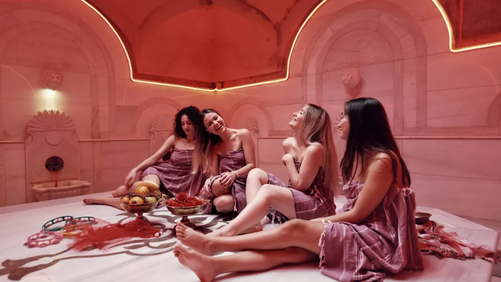 Traditional foam massage for two in a hammam suite