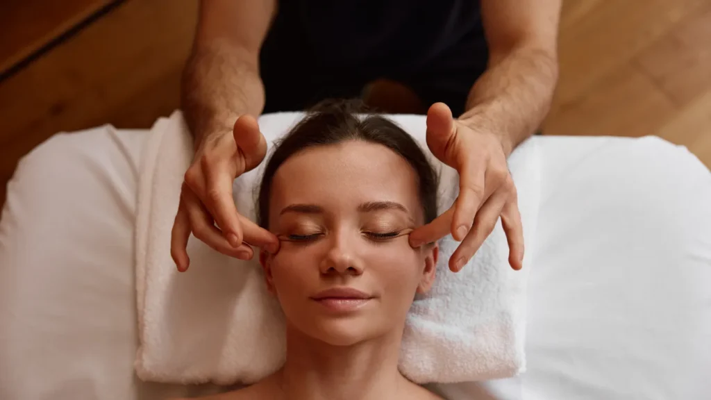 Hot stone therapy setup for stress relief treatment