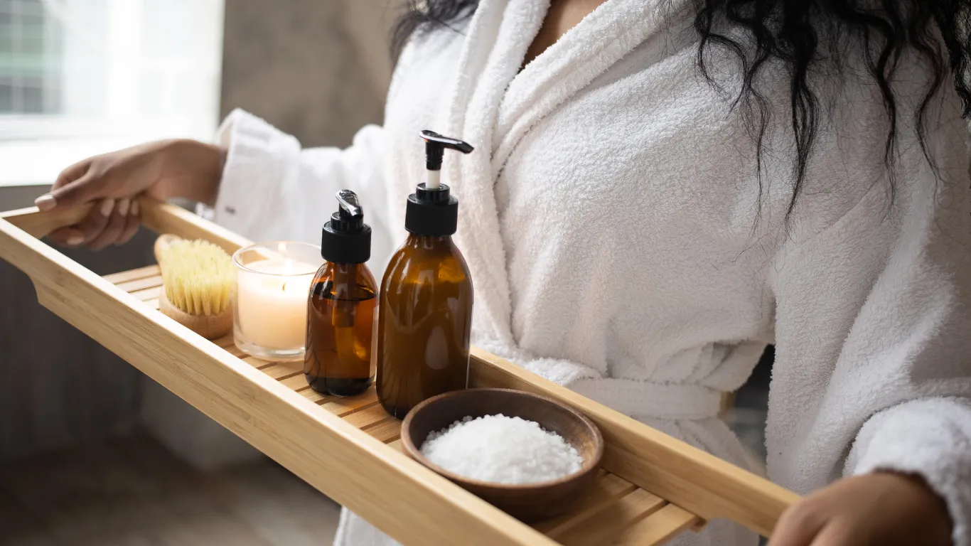 Luxury spa treatment room in Istanbul with ambient lightin
