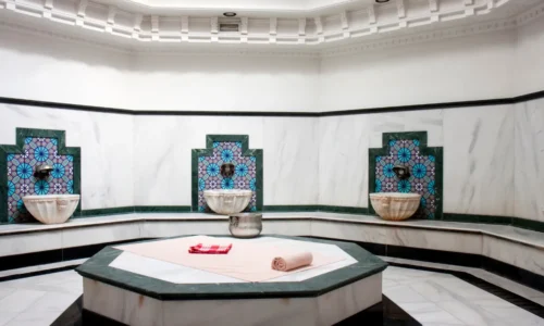 Traditional hammam spa marble chamber in Istanbul