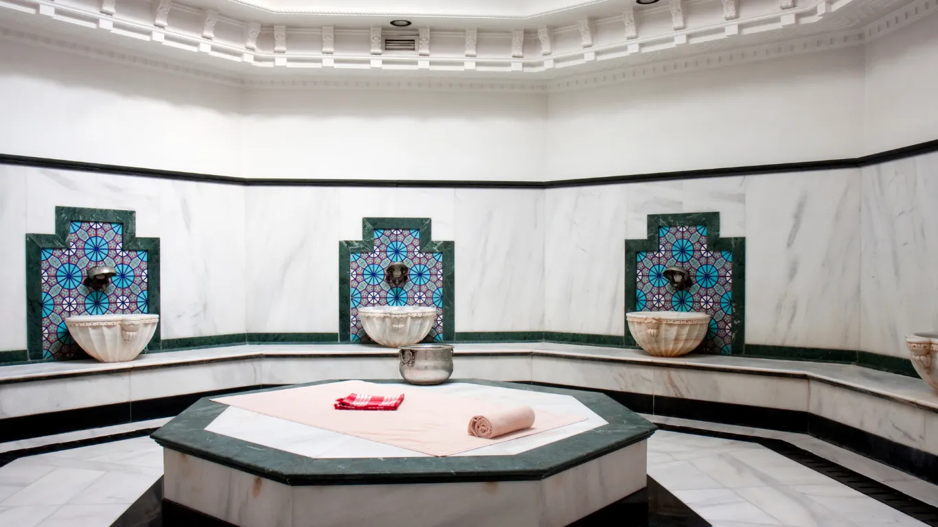Traditional hammam spa marble chamber in Istanbul