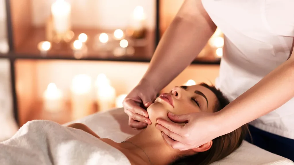 Couple enjoying private hammam spa experience