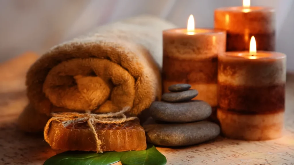 Traditional Turkish hammam with marble and steam