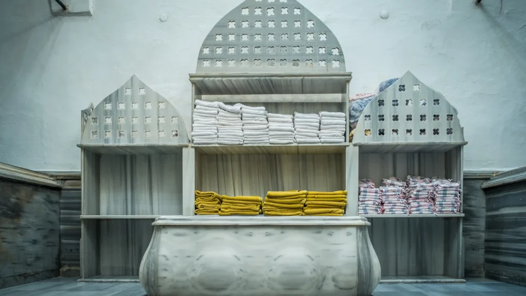 Turkish tea served in private spa relaxation lounge.